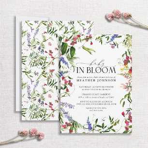 Baby in Bloom Summer Wildflower Baby shower Kaart