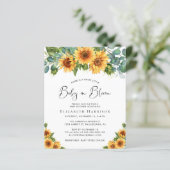 Baby in Bloom Sunflower Eucalyptus Shower Invite (Staand voorkant)