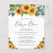 Baby in Bloom Sunflower Eucalyptus Shower Invite (Voorkant)