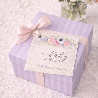 Baby in Bloom Sweet Floral Baby Shower Bedankjes Labels