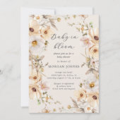 Baby In Bloom Tender Floral Baby shower Uitnodigen (Voorkant)