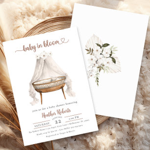 Baby in Bloom Trendy Boho Baby shower Kaart