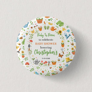 Baby in Bloom Tuin Baby Shower Mooie Bloemen Ronde Button 3,2 Cm