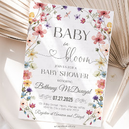 Baby in Bloom Tuin Wilde Bloem Baby Shower Kaart