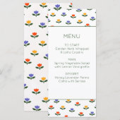 Baby in Bloom Tulp Trendy Moderne Baby Shower Menu (Voorkant / Achterkant)