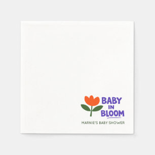 Baby in Bloom Tulp Trendy Moderne Baby Shower Serv Servet