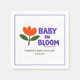 Baby in Bloom Tulp Trendy Moderne Baby Shower Servet