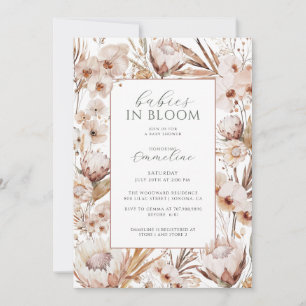 Baby in Bloom Twins Wildflower Boho Baby shower Kaart