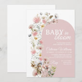Baby In Bloom Uitnodiging Baby Shower (Voorkant / Achterkant)