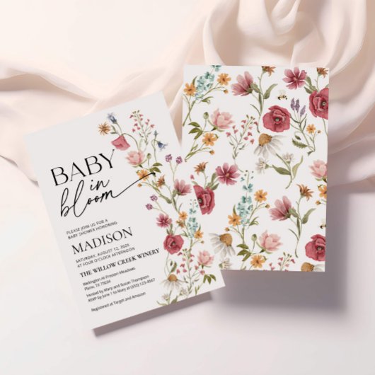 Baby in Bloom | uitnodiging tot baby shower