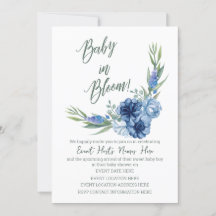 Baby in Bloom! Uitnodiging voor baby shower