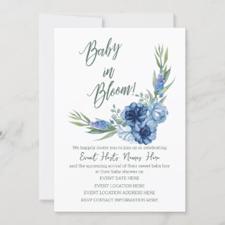 Baby in Bloom! Uitnodiging voor baby shower