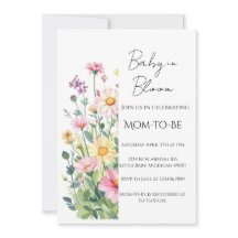 Baby in Bloom - Uitnodiging voor babyfeestje