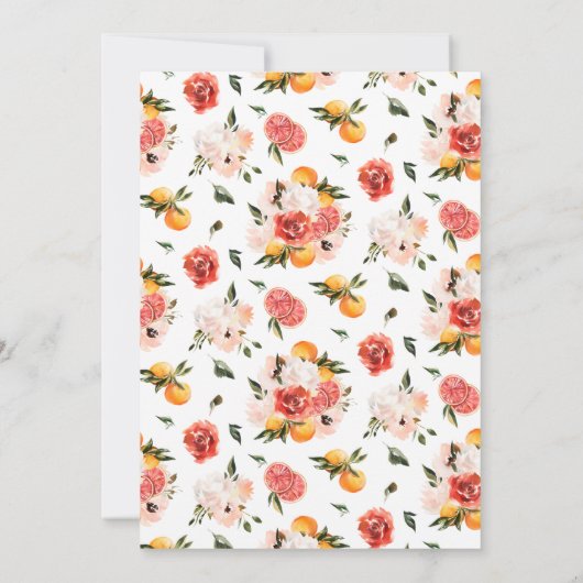 Baby in Bloom | Uitnodiging voor Citrus Baby showe (Achterkant)