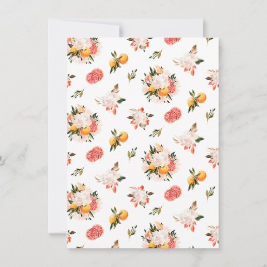 Baby in Bloom | Uitnodiging voor Citrus Baby showe (Achterkant)