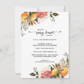 Baby in Bloom | Uitnodiging voor Citrus Baby showe (Voorkant)