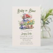 Baby in Bloom | Uitnodiging voor een Baby shower v (Staand voorkant)