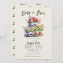 Baby in Bloom | Uitnodiging voor een Baby shower v