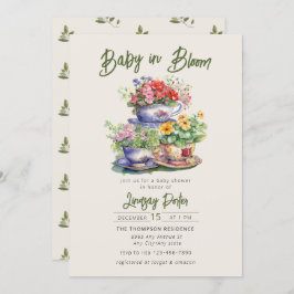 Baby in Bloom | Uitnodiging voor een Baby shower v