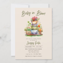 Baby in Bloom | Uitnodiging voor een Baby shower v