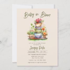 Baby in Bloom | Uitnodiging voor een Baby shower v