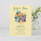 Baby in Bloom | Uitnodiging voor een Baby shower v (Staand voorkant)