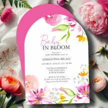 Baby In Bloom Uitnodigingen | Boog Ontwerp