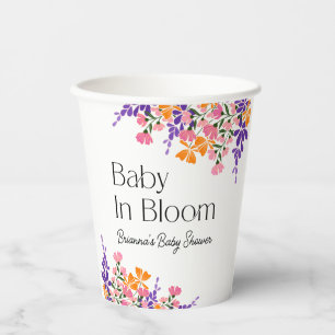 Baby in Bloom Vibrant Spring Flowers Baby shower Papieren Bekers