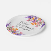 Baby in Bloom Vibrant Spring Flowers Baby shower Papieren Bordje (Gekanteld)