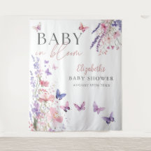 Baby In Bloom Vlinder Baby Shower Fotobackdrop