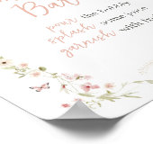 Baby in Bloom Vlinder Baby shower Moeder Osa Bar Poster (Hoek)