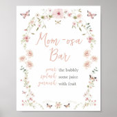 Baby in Bloom Vlinder Baby shower Moeder Osa Bar Poster (Voorkant)