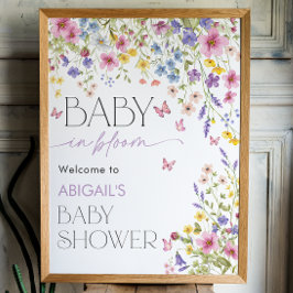 Baby in Bloom Vlinder Baby Shower Welkom 18x24 Poster