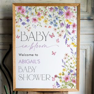 Baby in Bloom Vlinder Baby Shower Welkom 18x24 Poster