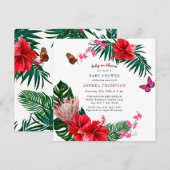 Baby in Bloom | Vlinder Bloemen Baby Shower Kaart (Voorkant / Achterkant)