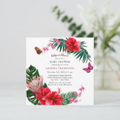 Baby in Bloom | Vlinder Bloemen Baby Shower Kaart (Staand voorkant)