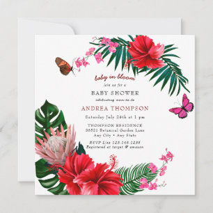 Baby in Bloom   Vlinder Bloemen Baby Shower Kaart