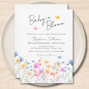 Baby In Bloom Vlinder Bloemen Baby Shower Kaart