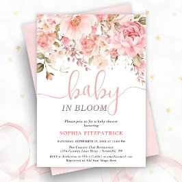 Baby in Bloom Watercolor Bloemen Meisje Baby Showe Kaart