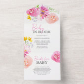 Baby in Bloom Waterverf Baby Douche Uitnodigingen (Binnen)