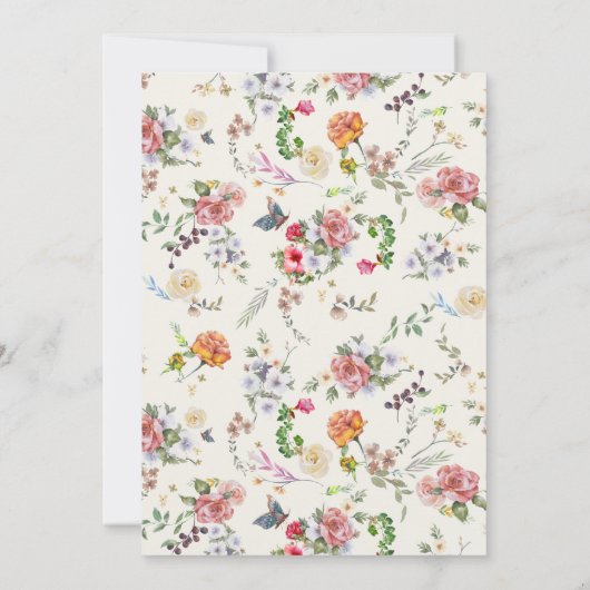 Baby in Bloom Waterverf Baby shower Kaart (Achterkant)