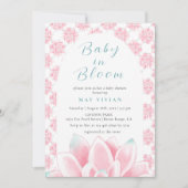 Baby in Bloom Waterverf Bloemen Lotus Roze Douche Kaart (Voorkant)