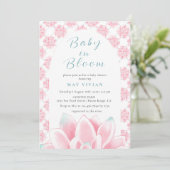 Baby in Bloom Waterverf Bloemen Lotus Roze Douche Kaart (Staand voorkant)