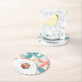 Baby in Bloom Waterverf Bloemen Tegel Baby shower Kartonnen Onderzetters (Insitu)