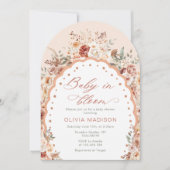 Baby in Bloom Waterverf Boho Floral Baby shower Kaart (Voorkant)