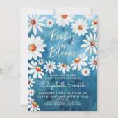 Baby in Bloom Waterverf Daisies Blue Kaart (Voorkant)