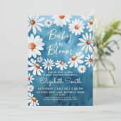 Baby in Bloom Waterverf Daisies Blue Kaart (Staand voorkant)