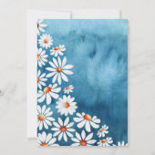 Baby in Bloom Waterverf Daisies Blue Kaart (Achterkant)