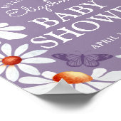 Baby in Bloom Waterverf Daisies & Butterfly Poster (Hoek)