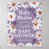 Baby in Bloom Waterverf Daisies & Butterfly Poster (Voorkant)
